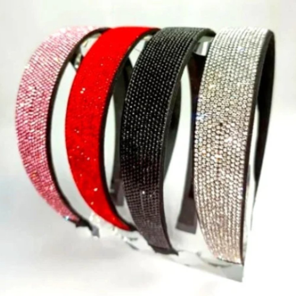 Rhinestone Headband Flat Wide Head band